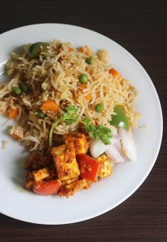 tawa pulao with kadai paneer