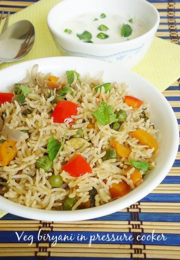 vegetable biryani in pressure cooker recipe