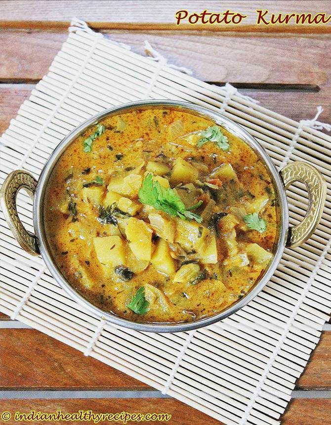Kurma) Potato for  Chapathi for  Biryani, (Aloo Side Recipe biryani kurma dish  Kurma