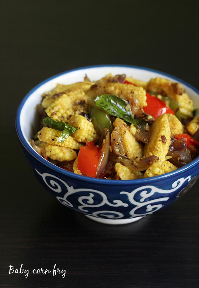 Baby corn fry How to make baby corn fry Baby corn recipes