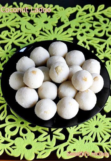 Coconut ladoo recipe | How to make coconut ladoo (laddu) | Nariyal ladoo