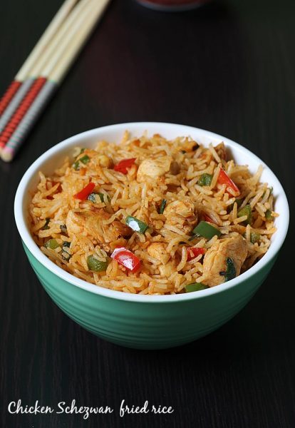 Schezwan Chicken Fried Rice Recipe Spicy Chicken Fried Rice