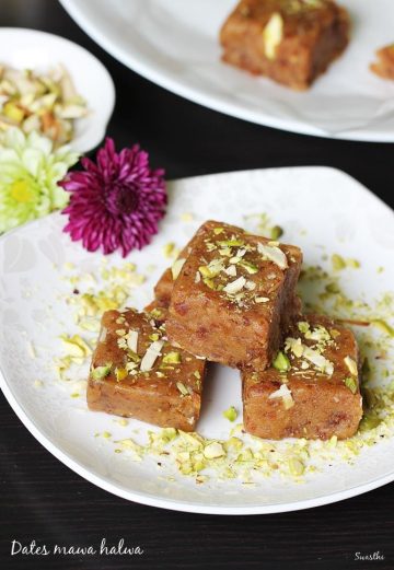 Dates halwa recipe | Dates burfi | Dates mawa ladoo