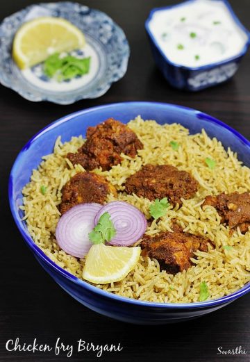 chicken fry biryani recipe | andhra style kodi vepudu biryani