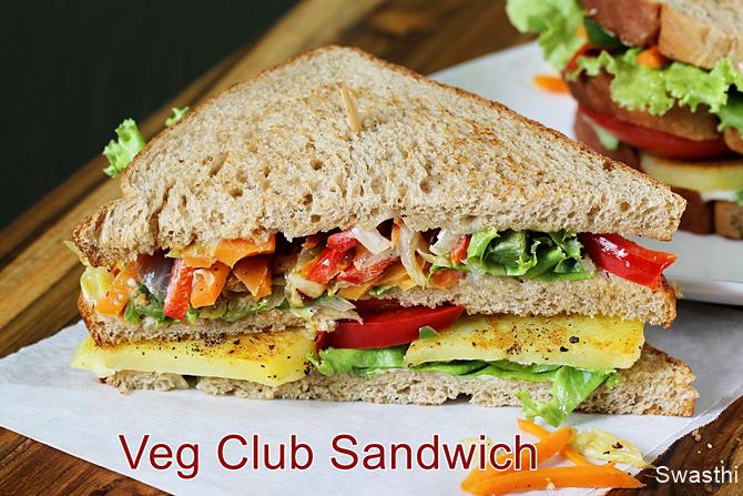 Veg club sandwich recipe video | Vegetarian sandwich recipe