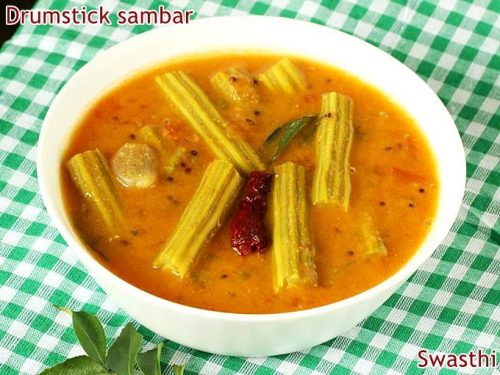 Drumstick sambar - Swasthi's Recipes