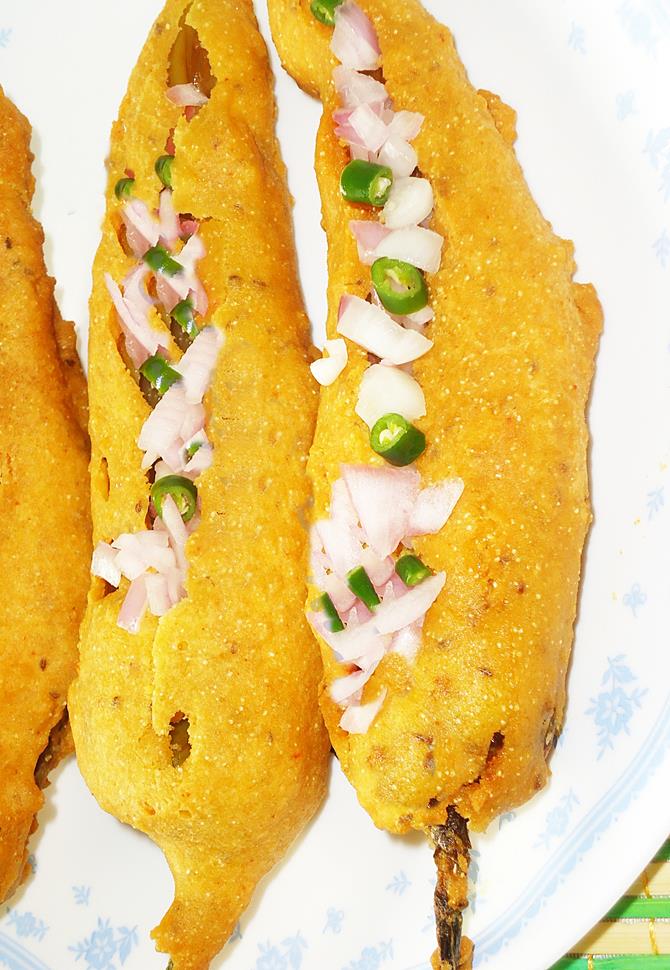 Mirchi bajji recipe  Mirapakaya bajji  How to make 