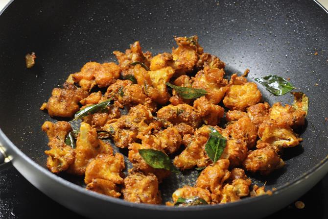 Add fried cauliflower