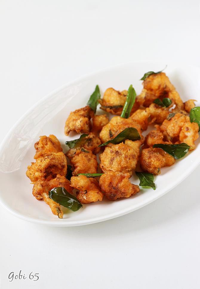 Gobi 65 recipe (Cauliflower 65 fry) - Swasthi's Recipes