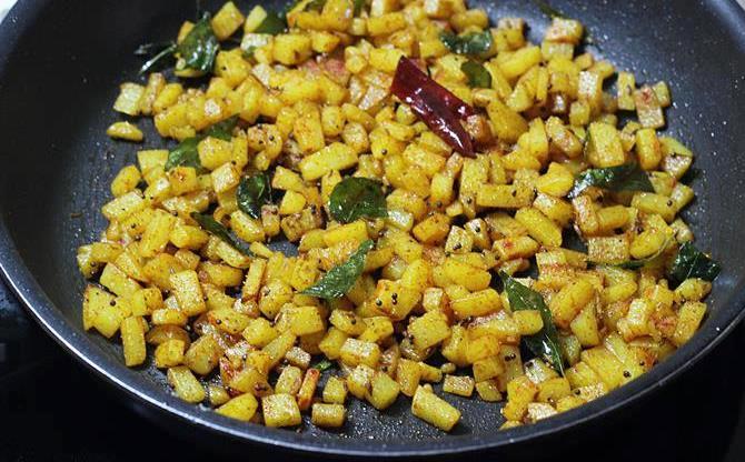 Potato Fry  Aloo Fry Recipe    Swasthi s Recipes - 18