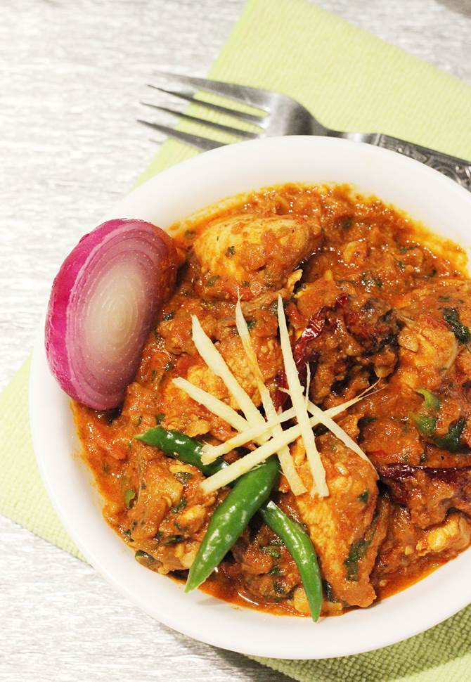 Kadai Chicken Recipe Chicken Karahi Swasthi S Recipes