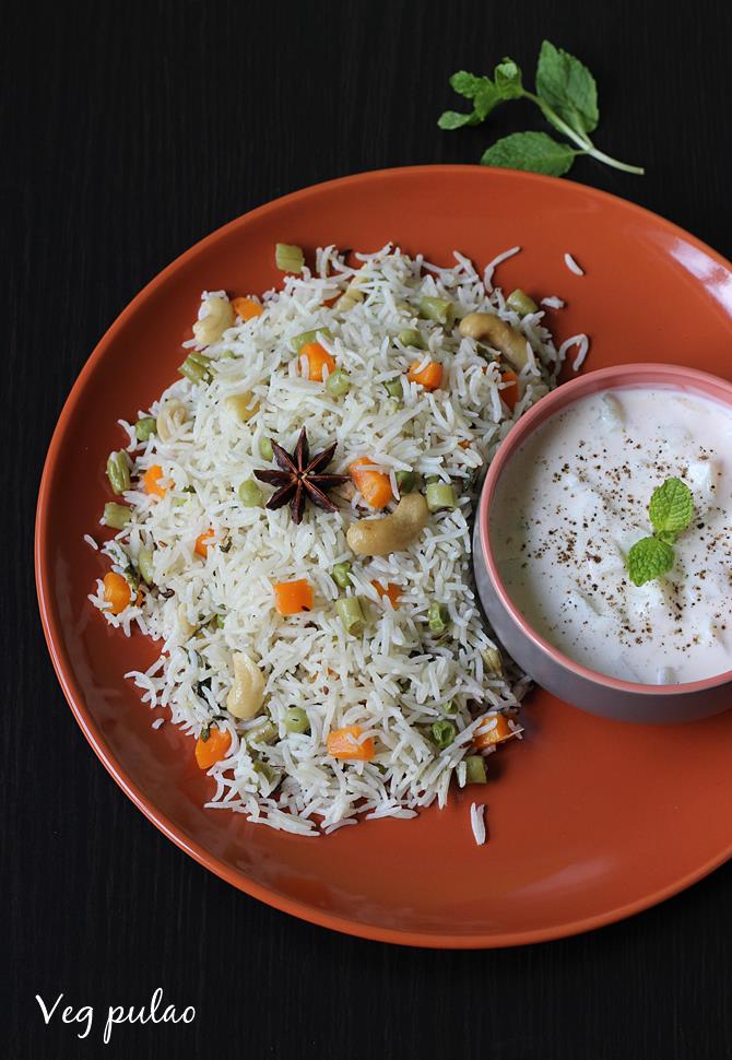 Coconut milk pulao recipe | How to make veg pulao with coconut milk