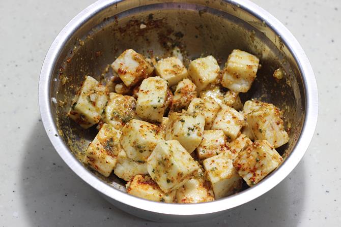 marinado para la receta de paneer pulao