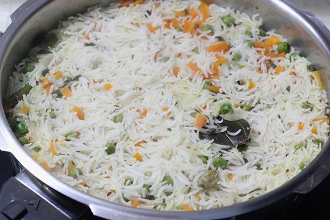 paneer pulao sfumato e guarnito