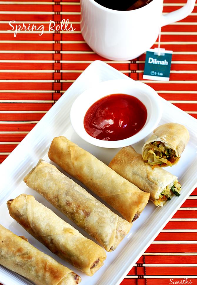 Spring rolls recipe | How to make veg spring rolls ...