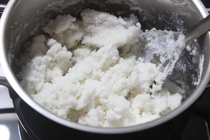 preparation of dough to make poornam kudumulu