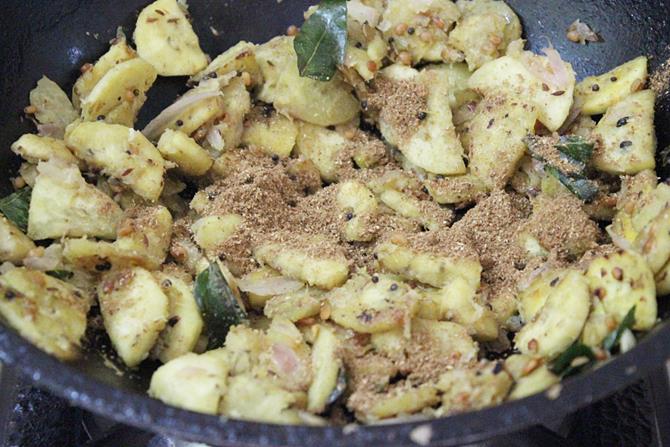 Raw Banana Fry  Aratikaya Fry    Swasthi s Recipes - 13