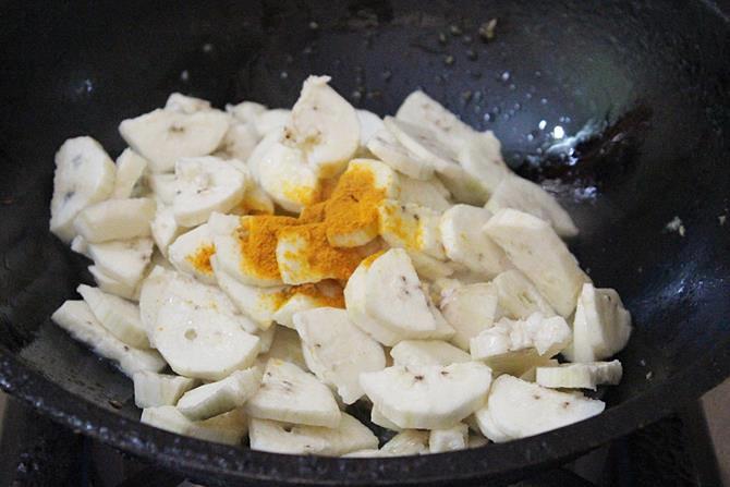 Raw Banana Fry  Aratikaya Fry    Swasthi s Recipes - 53