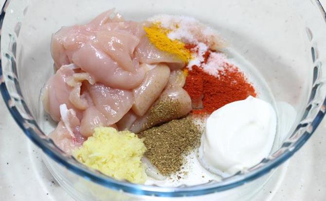 addition of marination ingredients