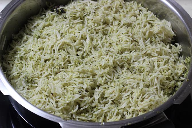 Pudina Rice Recipe   Mint Rice   Swasthi s Recipes - 61