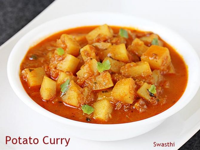 Potato Curry Recipe | Aloo Curry - Swasthi's Recipes