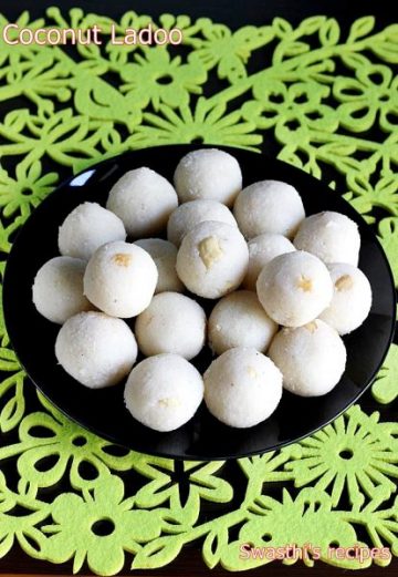 Coconut ladoo recipe | How to make coconut ladoo (laddu) | Nariyal ladoo