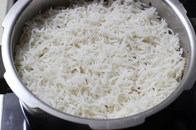 How to cook basmati rice in pot or cooker for a meal or biryani - 5