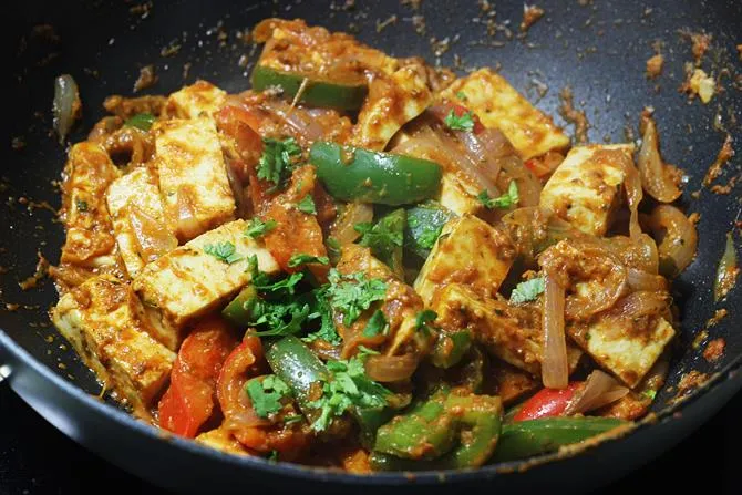 sprinkling coriander leaves