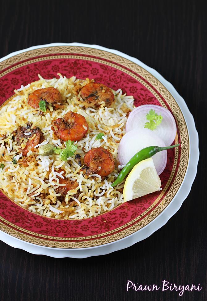 Prawn biryani (Shrimp biryani) - Swasthi's Recipes