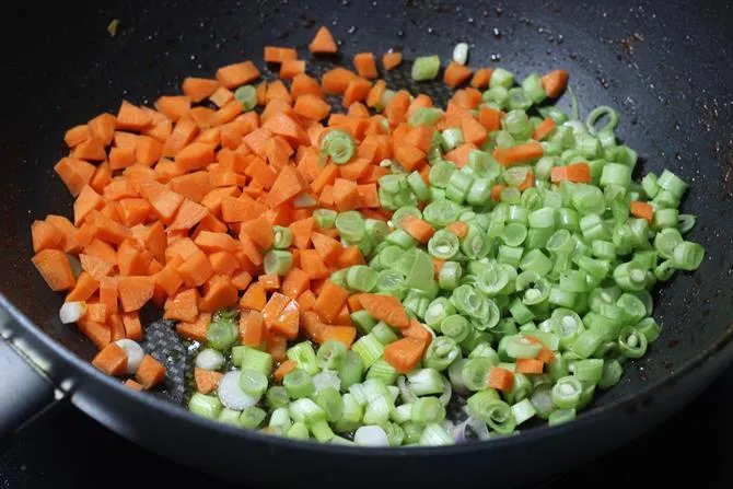 fry veggies in pan