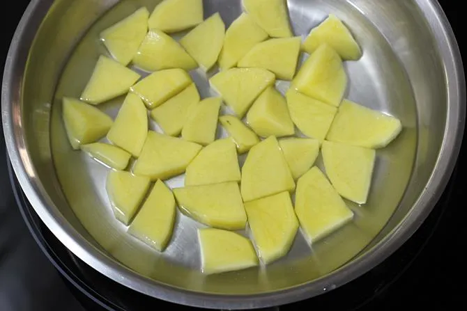 boiling aloo to make potato corn cutlet