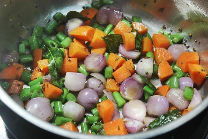 carrots shallots in south Indian tiffin idli sambar