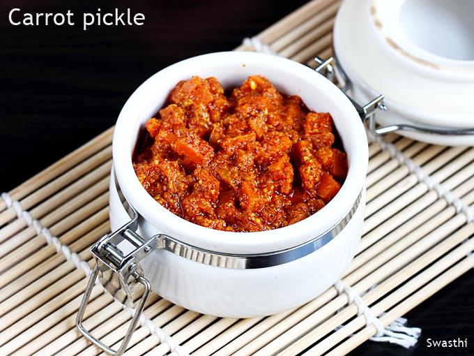 Carrot pickle recipe   Gajar ka achar   Swasthi s Recipes - 90