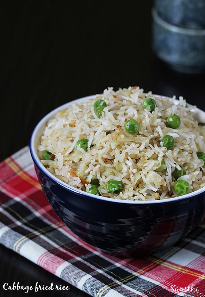 Cabbage fried rice | How to make cabbage rice recipe