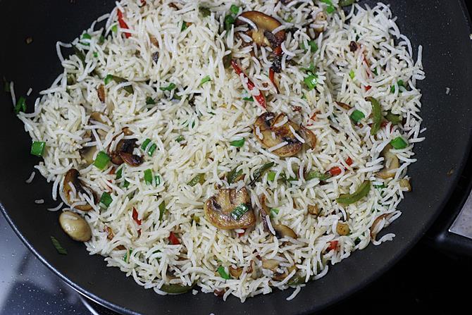 Mushroom Fried Rice   Swasthi s Recipes - 81