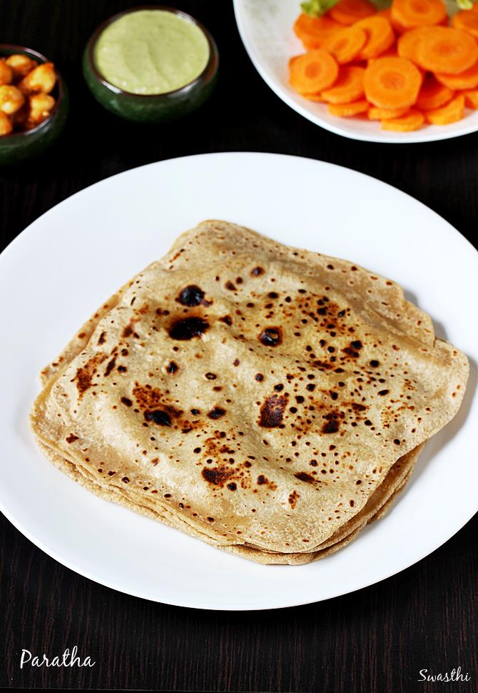 Paratha recipe How to make plain paratha recipe Atta paratha