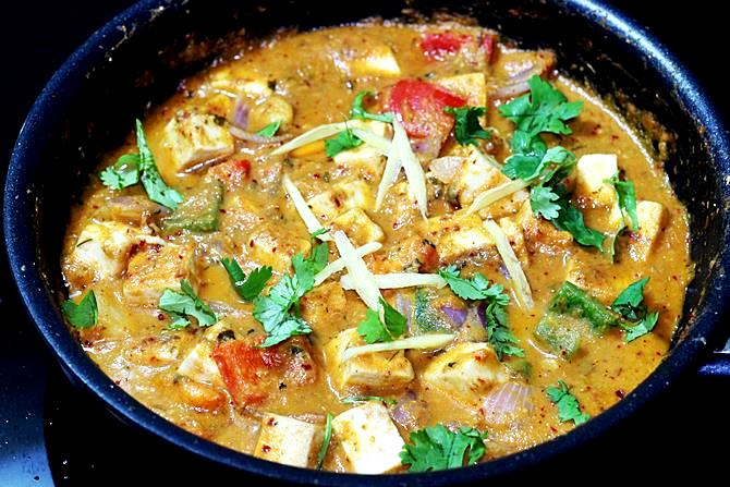 Kadai Paneer Recipe  Dry   Gravy    Swasthi s Recipes - 52