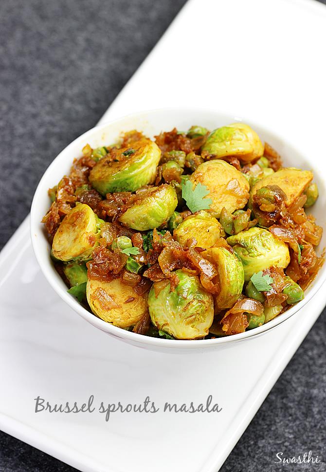 Brussel Sprouts Curry  Indian Style    Swasthi s Recipes - 13