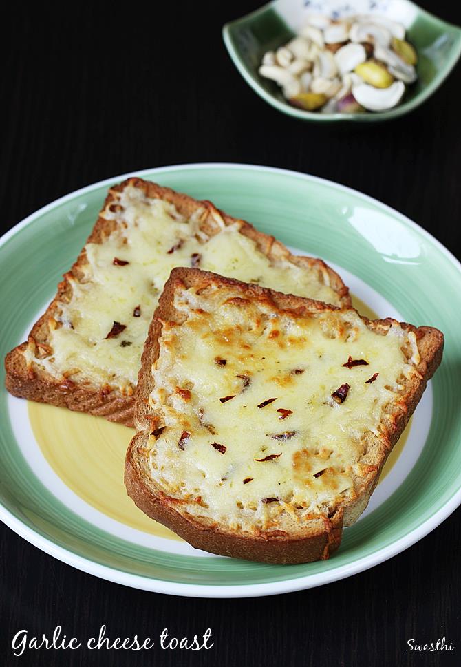 Garlic Cheese Toast Recipe Swasthi S Recipes