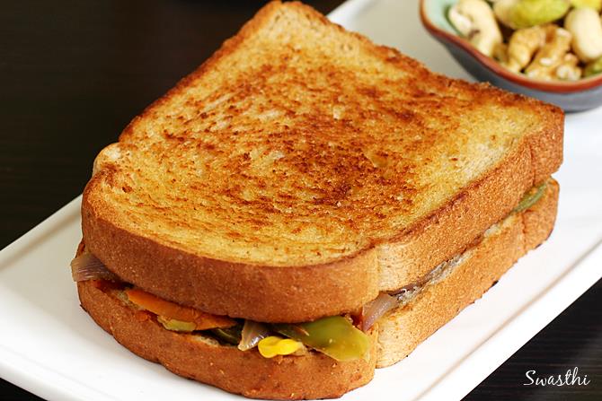 helder spoel verdrievoudigen Veg Sandwich Recipe | Vegetable Sandwich - Swasthi's Recipes