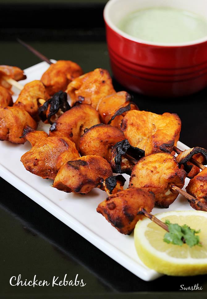 Chicken kebab recipe - Swasthi's Recipes