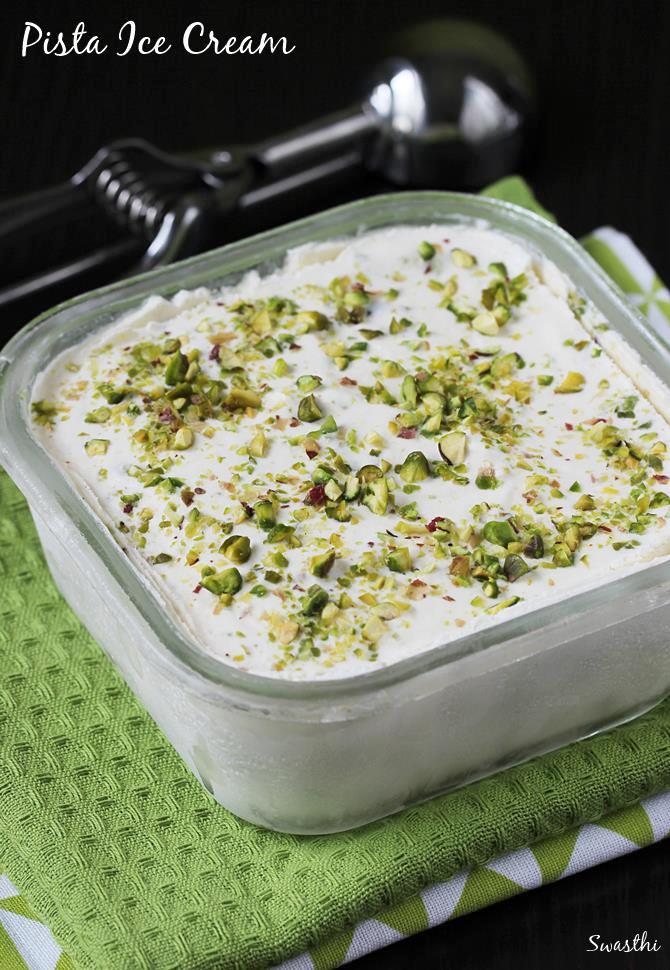 Pistachio Ice Cream   Pista Ice Cream   Swasthi s Recipes - 45