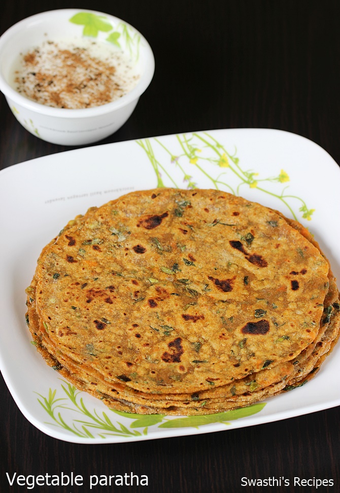 vegetable paratha - Swasthi's Recipes