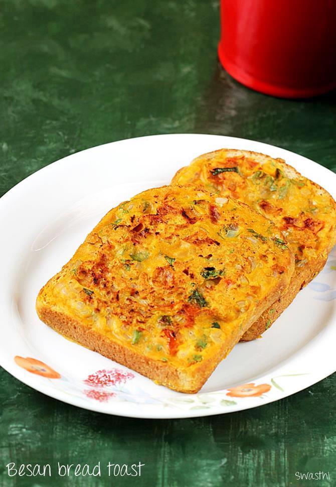 Besan bread toast recipe on tawa under 15 minutes   Bread toast recipe - 62