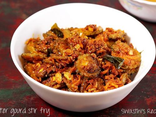 Kakarakaya Fry Bitter Gourd Fry Karela Fry Swasthi S Recipes