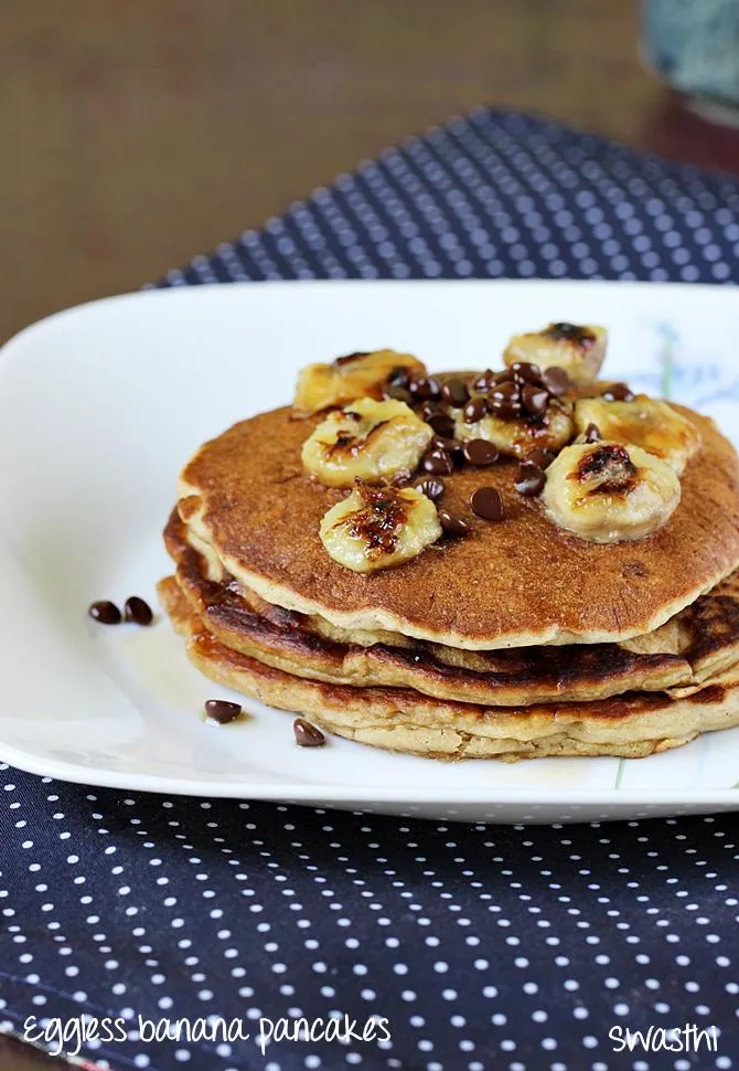 eggless banana pancakes recipe