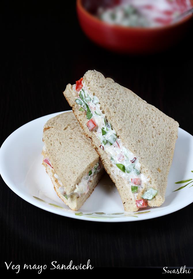 Mayonnaise sandwich recipe How to make veg mayo sandwich