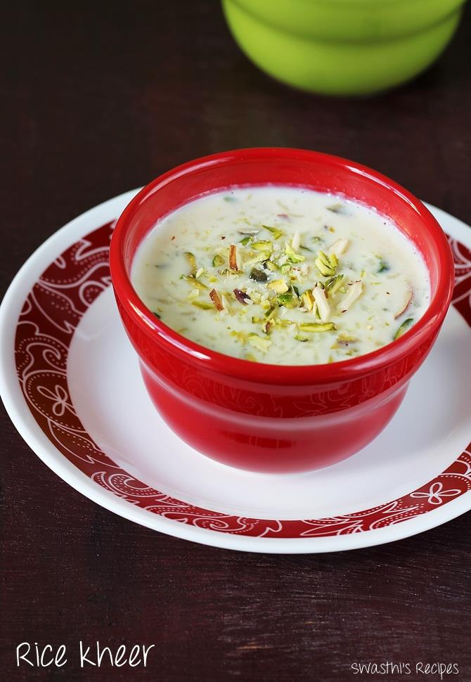 Rice kheer recipe How to make kheer Swasthi's Recipes