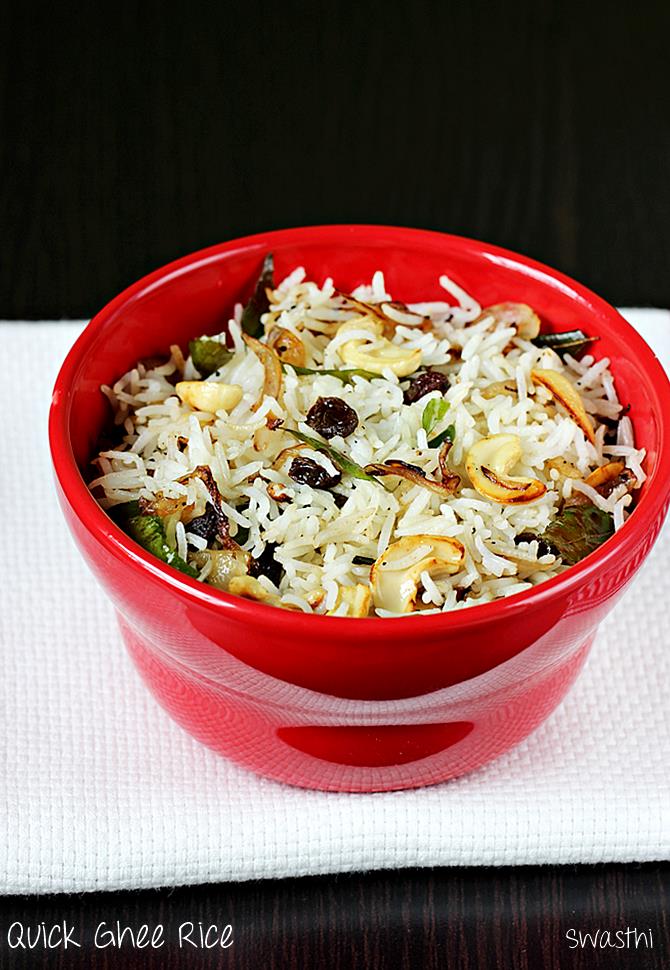 Ghee fried rice recipe | Ghee rice recipe | South Indian veg ghee fried ...
