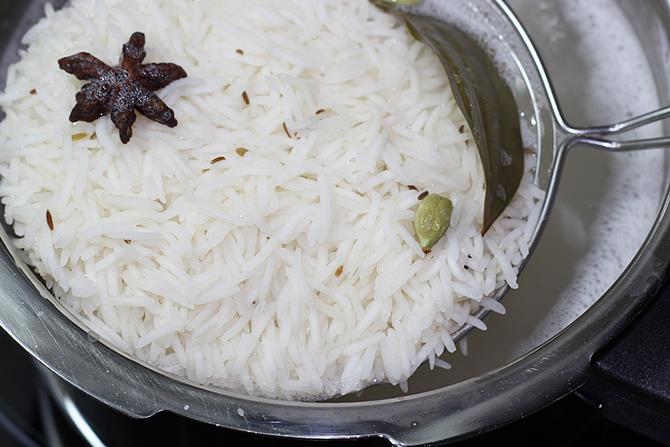 How to cook basmati rice in pot or cooker for a meal or biryani - 63